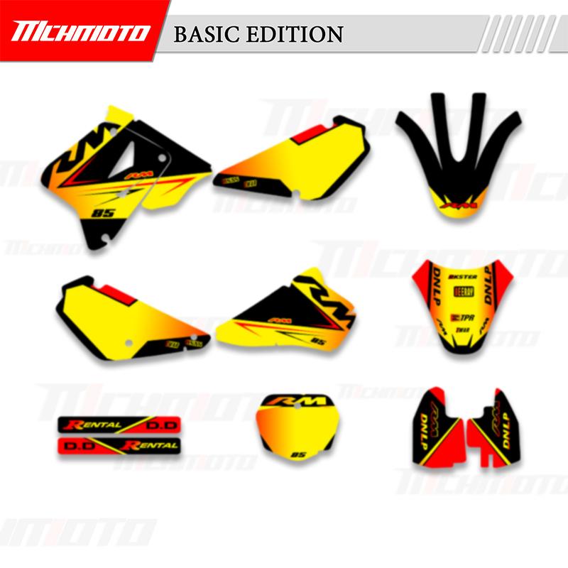 MCHMFG Полный Комплект Графических Фонов Наклеек Стикеры Комплекты Для SUZUKI RMZ85 RM 85 2001-2018 Номер Имя