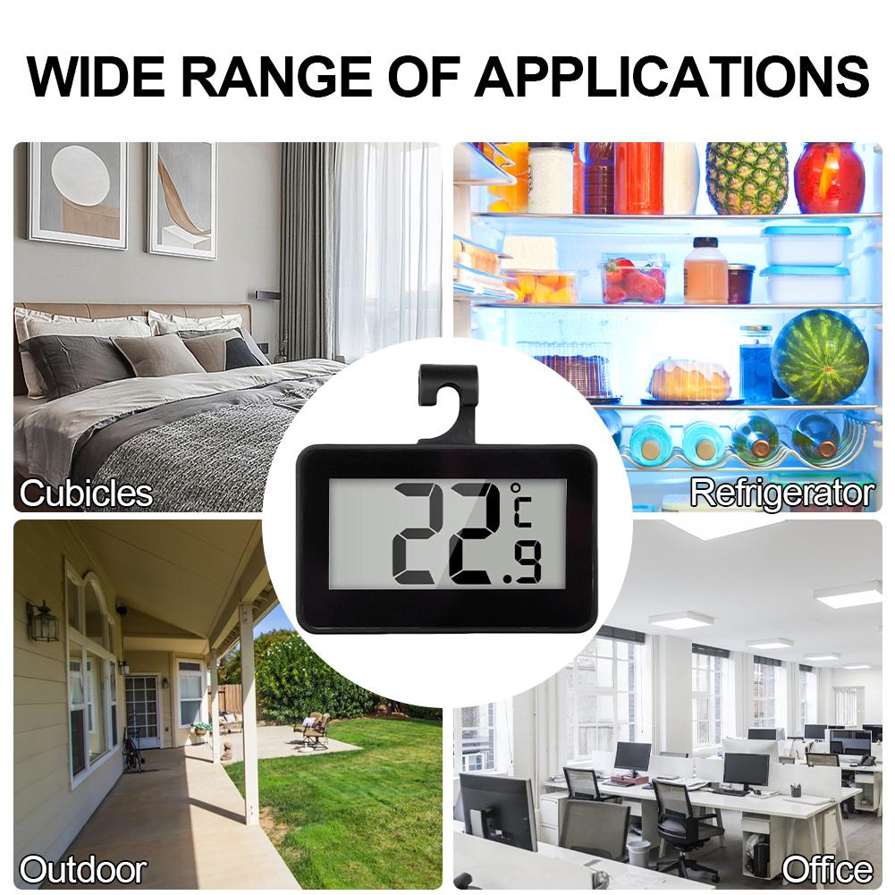 Цифровой термометр для морозильника Большой ЖК-дисплей Комнатный термометр Функция записи макс./мин. Цифровой термометр для холодильника/морозильника