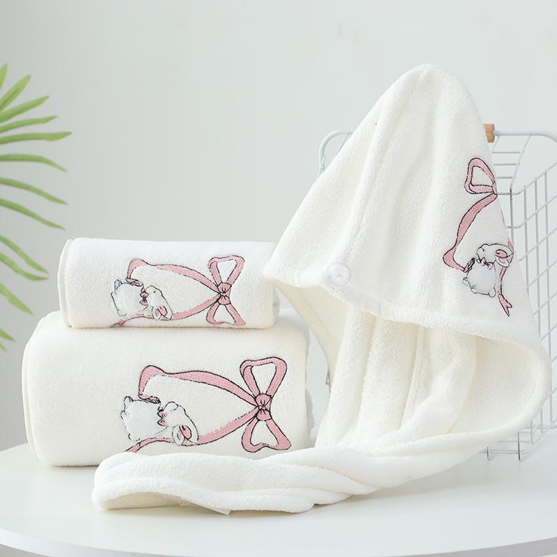 Женское банное полотенце можно носить и оборачивать дома, хлопок, впитывающий, в стиле халата, взрослая банная юбка, набор из трех предметов, новое полотенце