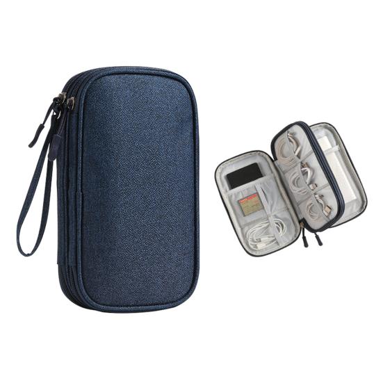 Portable Cable Organizer Bag Electronics Accessories Storage Pouch Waterproof Cable Bag for Chargers Power Bank USB Cables Earphones SD Cards