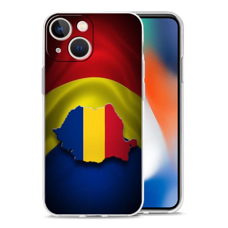 Чехол для телефона iPhone 17 Air Cases iPhone 16 15 12 13 14 Pro Max SE 7 8 Plus iPhone11 Прозрачный Мягкий Чехол Флаг Румынии