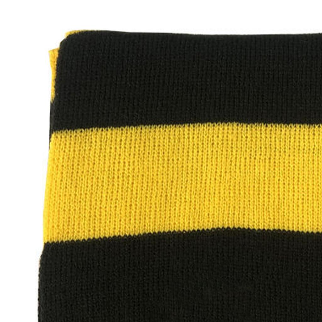 School Striped Scarf Yellow and Black Color Striped Print Soft Scarf for Boys Girls Winter