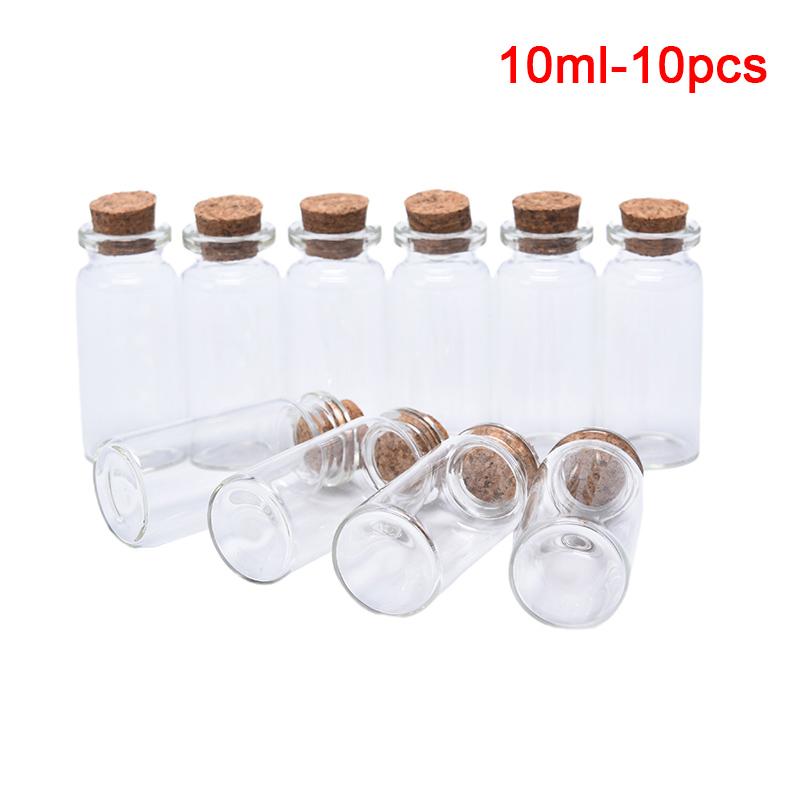 10 Pcs Mini Glass Bottle With Cork Clear Bottle Small Bottle Wedding Decoration