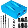 Pocket Hole Jig Kit 15 Degree Angle Drill Guide Set Woodworking Oblique Hole Locator Drill Bits Hole DIY Carpentry Tools