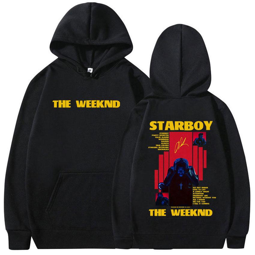 Рэпер THE WEEKND STARBOY Альбом 2025 Мерч Худи Мужчины Женщины Харадзюку Готика Хип-хоп Мода Пуловер Толстовки Фанаты Уличная одежда