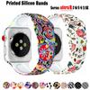 Ремешок с принтом для Apple Watch ultra 49 мм серии 8 7 41 мм 45 мм 44 мм 40 мм 42 мм 38 мм силиконовый спортивный браслет iwatch 6 5 4 3 Se ремешок