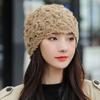 Handmade Crochet Beanie Solid Color Hollow Out Skull Cap Casual Knitted Hat