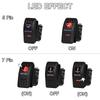 12V 24V Car Boat LED Button Switches Dual RED Lights 5P SPST Waterproof Rocker Switches for ARB Marine RV 4×4 Caravan