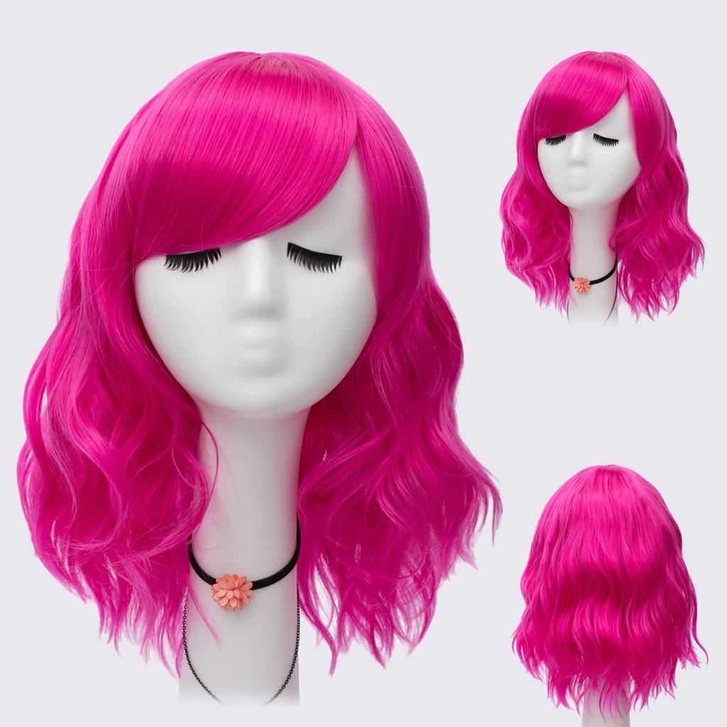 Short Bob Cosplay Wig for Women Synthetic Green Hair New Style Natural Supple Summer Heat Resistant Wig With Side Bangs