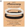 2Pcs Black White Adjustable Couple Rope Bracelet Handwoven Friendship Wristbands Birthday Gift