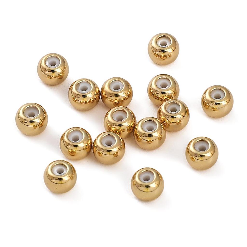 2Pcs Copper Flat Round Silicone Beads For DIY Jewelry Making Craft Accessories