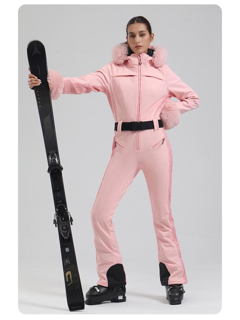 Women's Slim-Fit Double Board Windproof Ski Suit - Waterproof, Thickened, Warm, for Extreme Cold