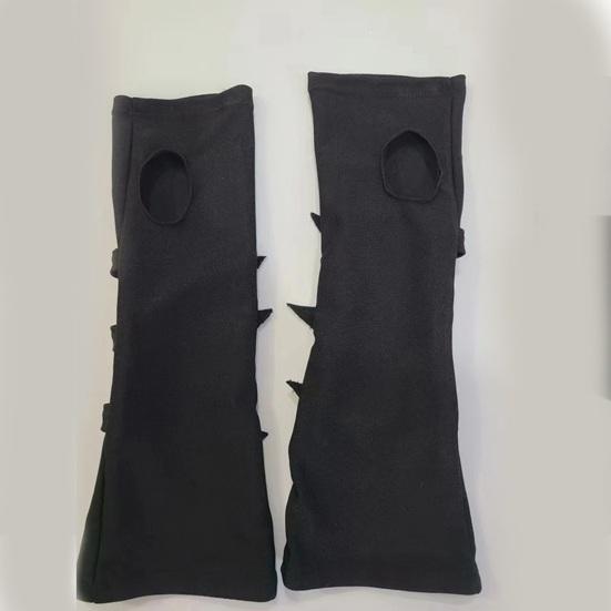 1 пара перчаток для косплея с регулируемыми пряжками, без пальцев, противоскользящие, однотонные, рабочие рукава в стиле панк