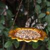 Hanging Wildbird Feeder Tray Metal Flower Shape Seeds Feeding Tray Outdoor Garden Decoration