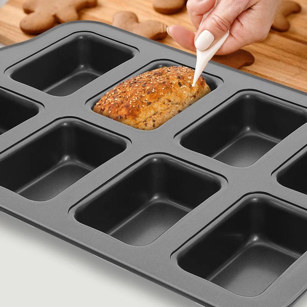 Large Capacity Mini Loaf Brownie Pans Non-Stick Carbon Steel Cake Mold Cooking Accessory