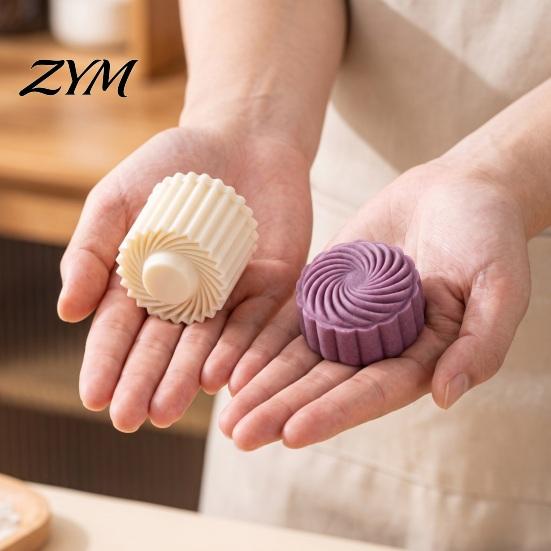 French Lace Cookie Cutter 12PCS Double Ended Mooncake Mold with Scalloped Edge, Floral Texture Hand Kitchen Baking Supplies Press Stamp, DIY