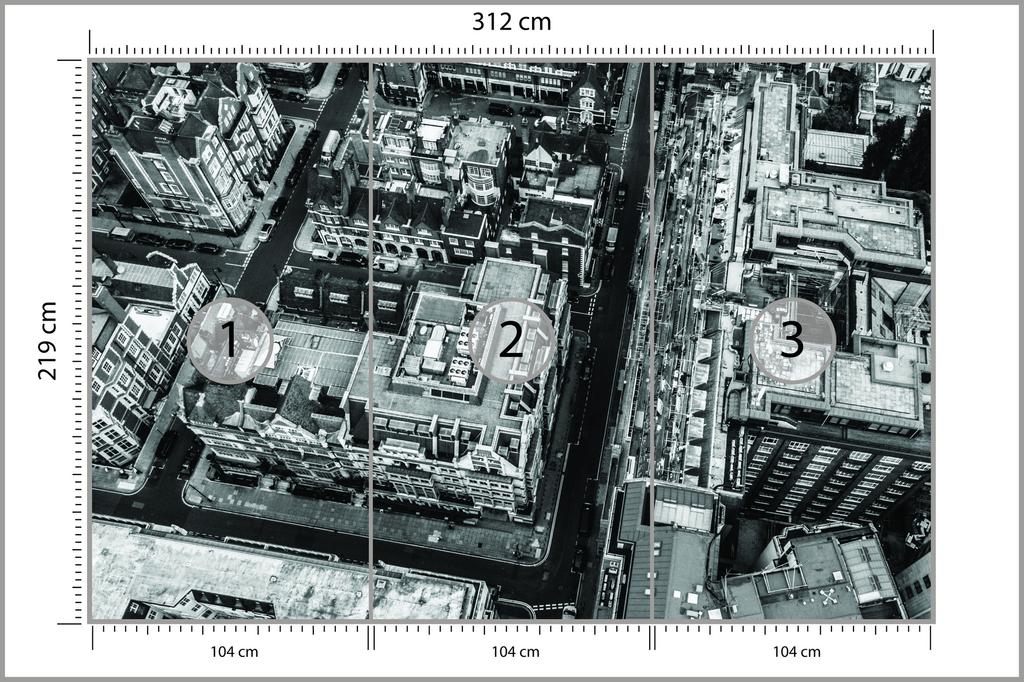 Photomural London Black And White Non-Woven 312x219
