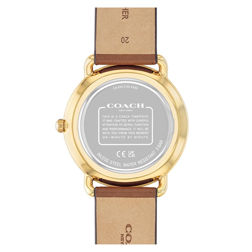 Coach Мужские часы Elliot Gold Brown Leather 14602646, Циферблат, Ремешок, (Официальный импорт)