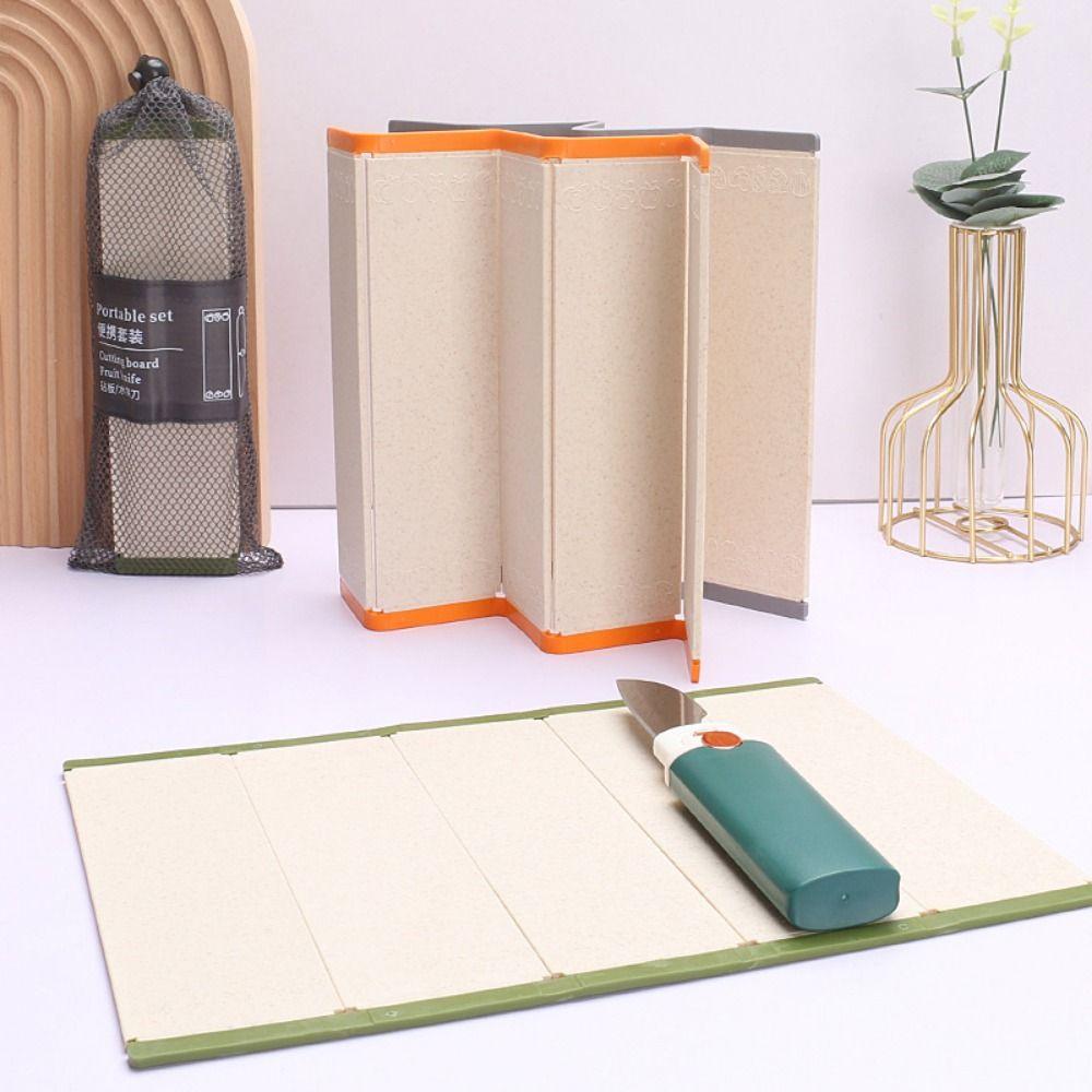 Easy to Use Kitchen Cutting Board Odorless Wheat Straw Chopping Board Folding Cutting Board  Travel