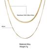 iF ME 1PCS Vintage Layered Flat Snake Chain Herringbone Necklace for Women Simple Gold Color Metal Clavicle Chain Necklaces Party Jewelry