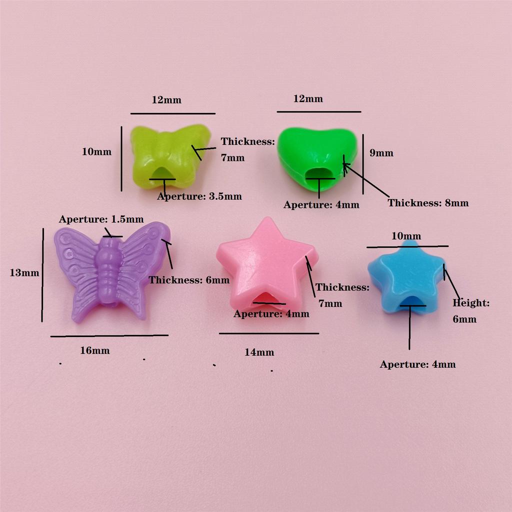 Сердечки из бисера в форме сердца, разноцветные браслеты, аксессуары, 50/100 шт., ожерелье с пентаграммой, серьги, аксессуары, акриловые бабочки, свободные серьги, бусины