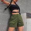 Женские шорты-карго, повседневные шорты-бермуды длиной до колена с карманами, летние мешковатые широкие штанины для походов