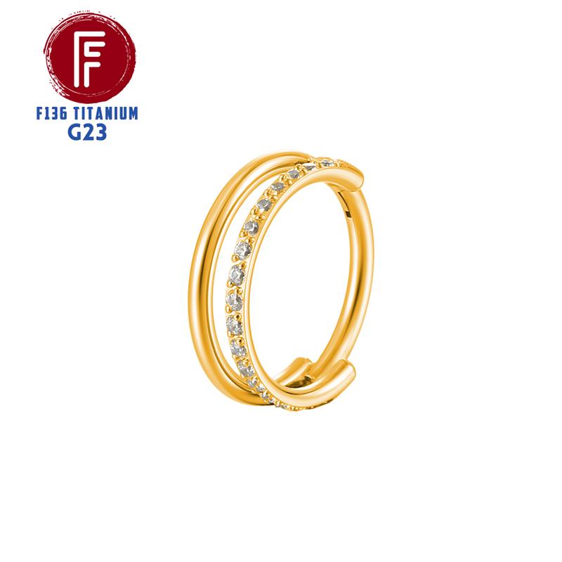 Серьги-кликеры для пирсинга уха G23 Титан Daith Хрящ 16G Хеликс Нос Септум Ухо Раковина Шарнирный Clicker Украшения для тела Кольцо для уха Циркон