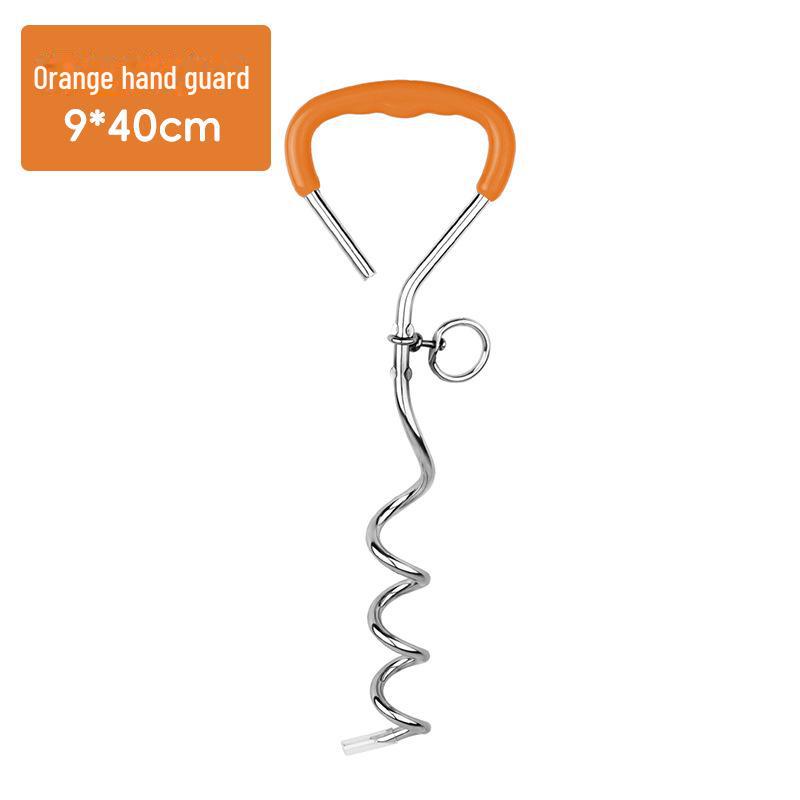 «Колышек и трос для привязывания собак на улице — хромированный металлический гвоздь для заземления домашних животных»