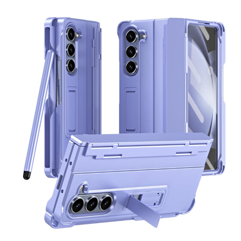 Невидимая подставка для Samsung Galaxy Z Fold 6 5 4 3, чехол, слот для ручки, стилус, стеклянная пленка, защитная крышка на петлях экрана, держатель-подставка