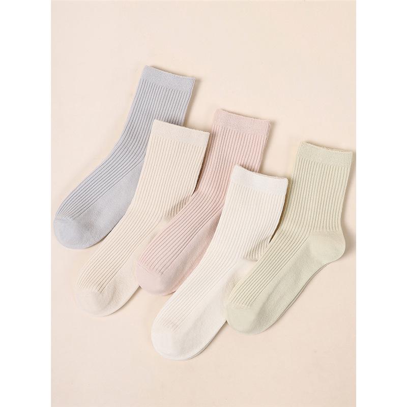 «2024 Новые женские носки средней длины с дезодорантом: Хлопок с защитой от скатывания на осень и зиму"