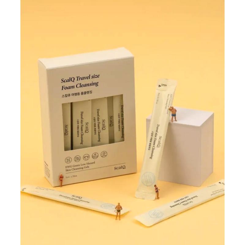ScalQ Travel Foam Cleansing Mildly Acidic Disposable Cleanser Travel Kit, 20 pcs