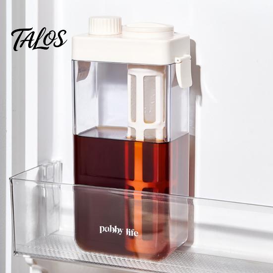 Plastic Iced Tea Maker Cold Brew Coffee with Filter & Airtight Lid, Clear No Leak Pitcher Jar, Scales, Gifts for Lovers