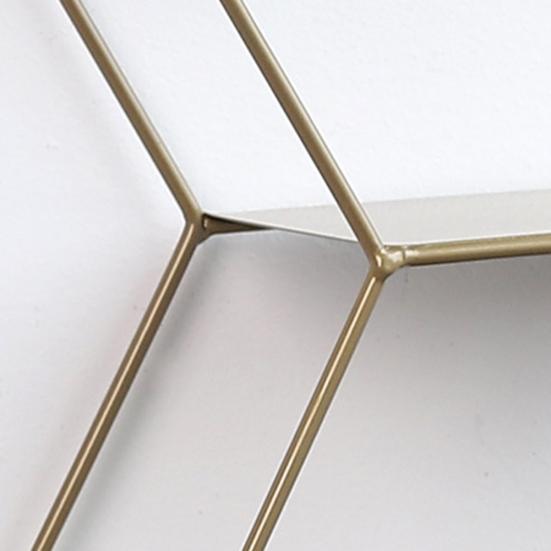 Металлическая шестиугольная настенная полка для хранения, украшение для гостиной, спальни