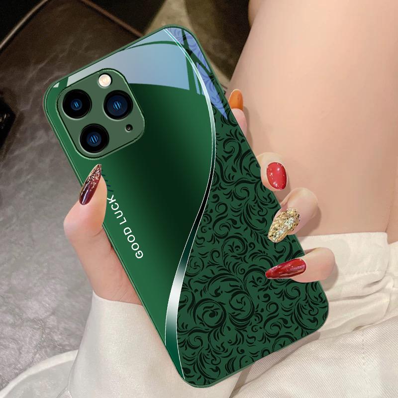 Градиентный чехол с узором Черный Фиолетовый для iPhone 16 Pro Max 15 Pro 14 13 12 Mini 11 XS Max XR 7 8 Plus SE 2022 Чехол для телефона из закаленного стекла