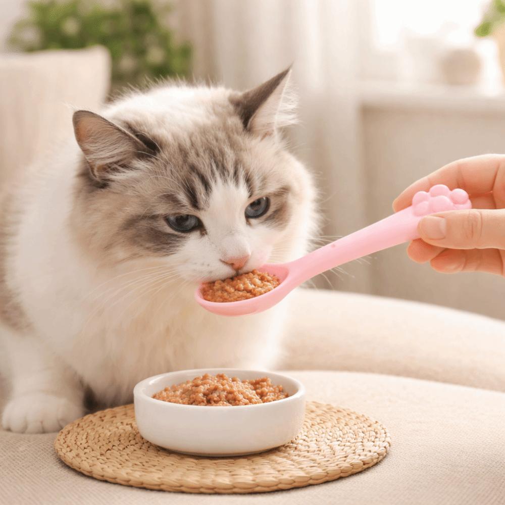 3 Pieces Bite Resistant Pet Canned Spoon Silicone Cat Feeding Scoop Pet Tableware Food Mixing