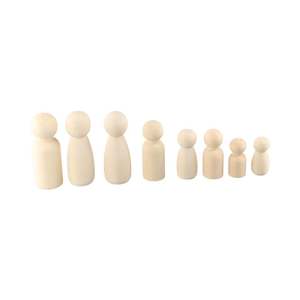Male Female Blank Puppets Handmade Wooden Peg Doll Wedding Decoration Unpainted Figures Wood Crafts
