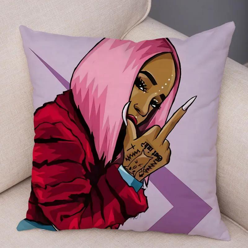 Наволочка для спальни, гостиной, темно-готическая татуировка, сексуальная красивая девушка, декоративная наволочка для дивана, автомобиля