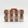 Crossbody Chain Bag Square Acrylic Evening Clutch Small Shoulder Multi-color Patchwork Unusual Party Woman Luxury Designer Bags