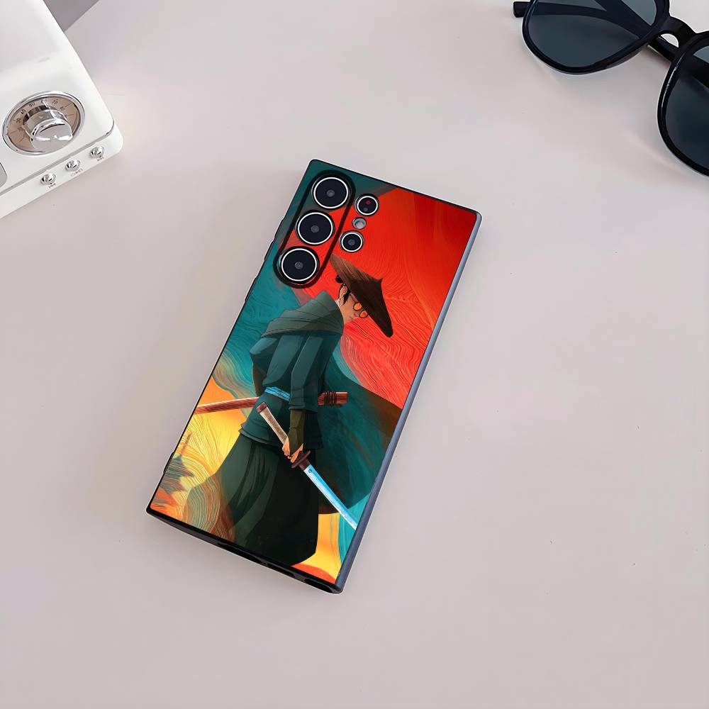 Аниме Самурай B-Синий E-Глаз Чехол для Телефона Для Samsung Galaxy S25 S24 S22 S23 Ultra S21 S20 Plus 5G Матовый Нескользящий Полностью Мягкий Чехол