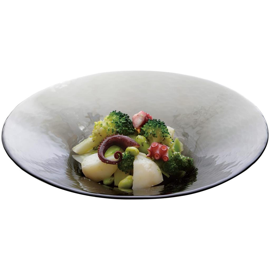 Toyo Sasaki Glass Nuage Bowl 225, Made in Japan, Large Round Plate, Glass Dish, Tableware, 46057SM