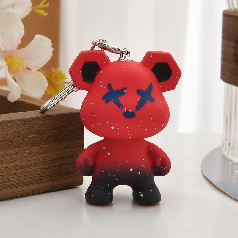 Starry Bear Acrylic Chameleon Keychain Color Changing Christmas Festival Gifts