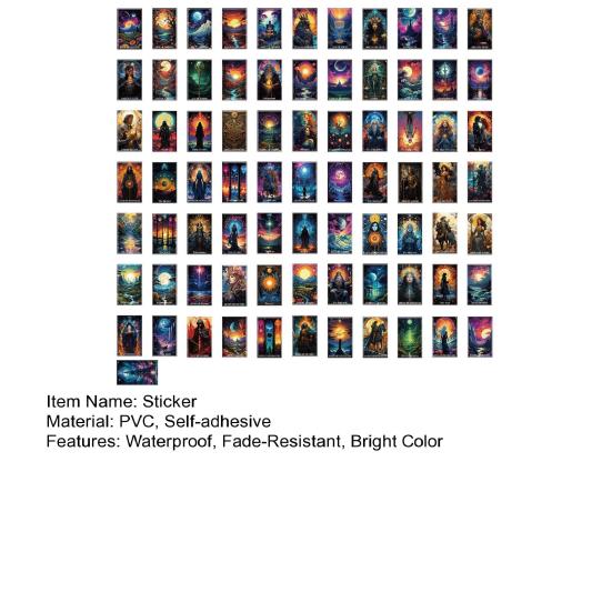 78 шт., наклейки Таро, ПВХ, водонепроницаемые, устойчивые к выцветанию, сделай сам, наклейки для ноутбука, багажа, яркие цветные наклейки для карт Таро