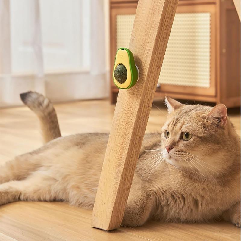 Мяч-игрушка «Кошачья мята», авокадо, утка, съедобная игрушка для кошек, дополнительная энергетическая добавка, вращающийся мяч для чистки зубов и жевания для кошек
