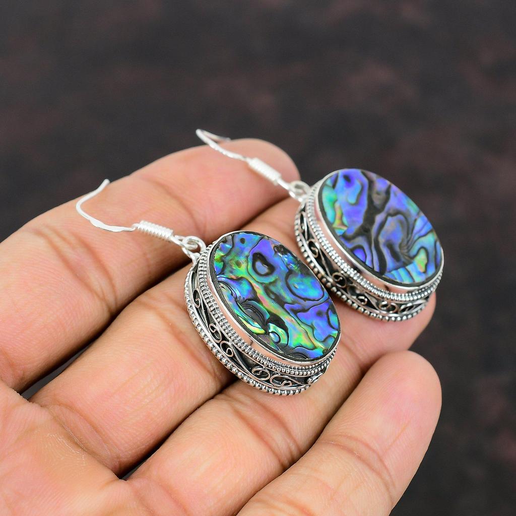 Серьги-ракушки из морского ушка, серьги из стерлингового серебра 925 пробы, серьги с драгоценными камнями, серьги ручной работы, красивые винтажные серьги, подарок для матери, серьги последнего дизайна