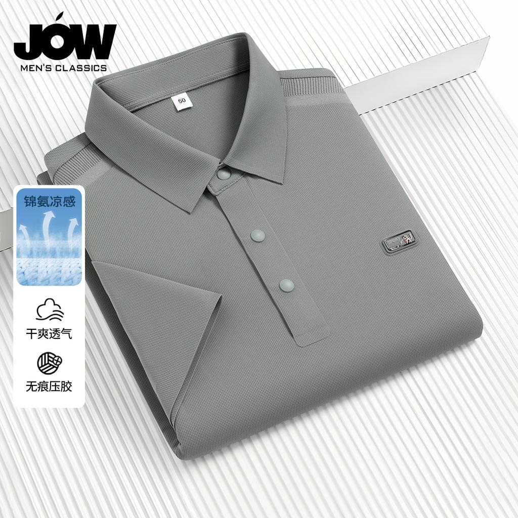 Light Luxury Seamless Texture Summer New High Elasticity Wrinkle Resistant Men's Business Casual Short-Sleeved POLO