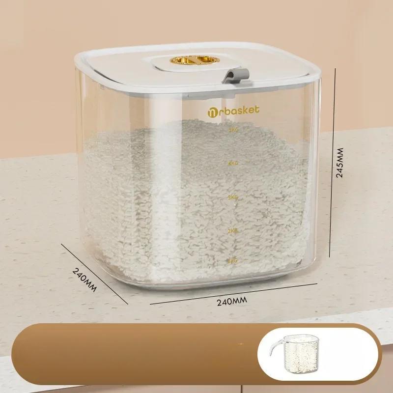 Kitchen Food Storage Containers Rice Bucket Insect and Moisture-proof Sealing Food Grade Flour Cereal Dog Food Storage Tank