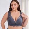 European and American Plus Size Bra Thin Vest for Women with Gathered Beautiful Back and Front Buckle Fixed Cup Underwear