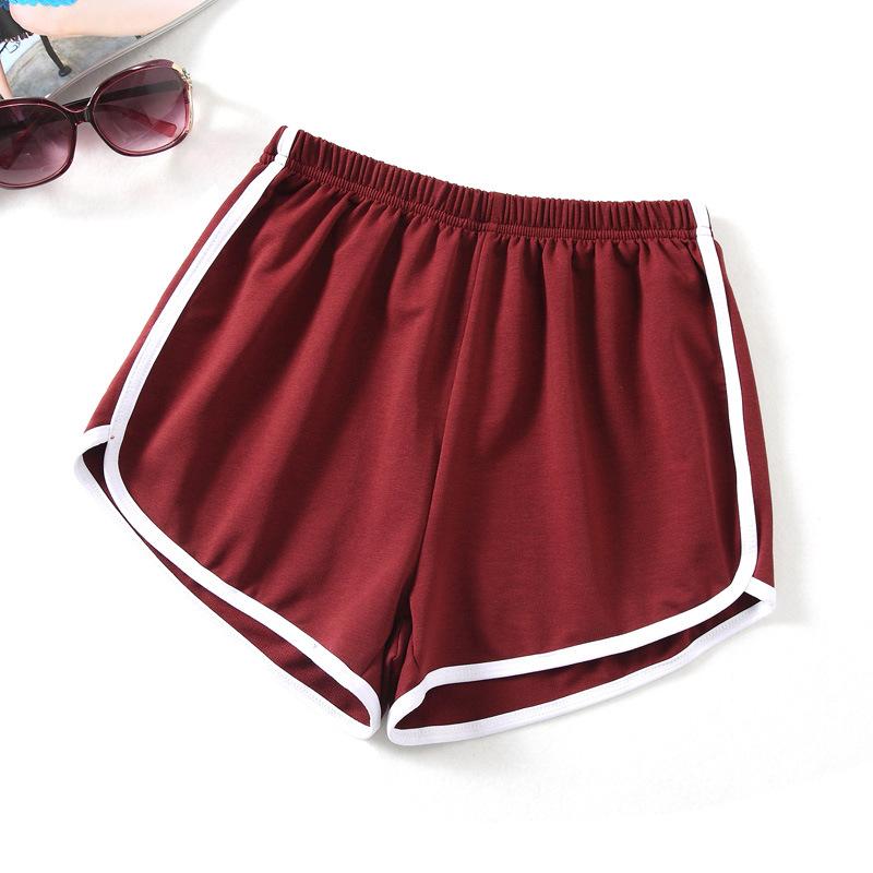 Sports Shorts Women Summer Candy Color Anti Emptied Skinny Shorts Casual Lady Elastic Waist Beach Correndo Short Pants
