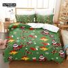 3pcs Christmas Duvet Cover Set, Cartoon Santa Claus Bedding Set, Soft Comfortable Breathable Duvet Cover, For Bedroom Guest Room