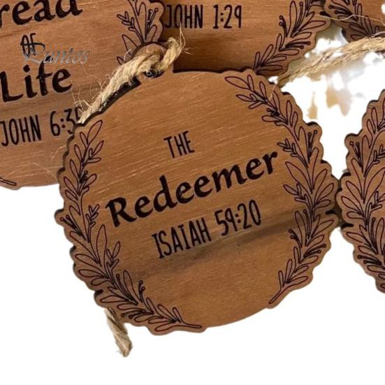10 Pcs Jesus Wood Christmas Ornament Xmas Tree Hanging Pendant for Christmas Parties Indoor/Outdoor Decoration
